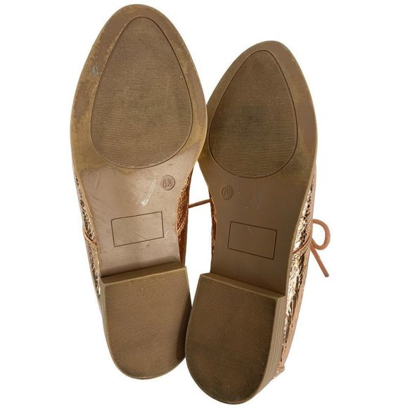 Just fab women’s Billie Jean oxford metallic size 6.5 5904 flats lace up pink - Picture 7 of 7